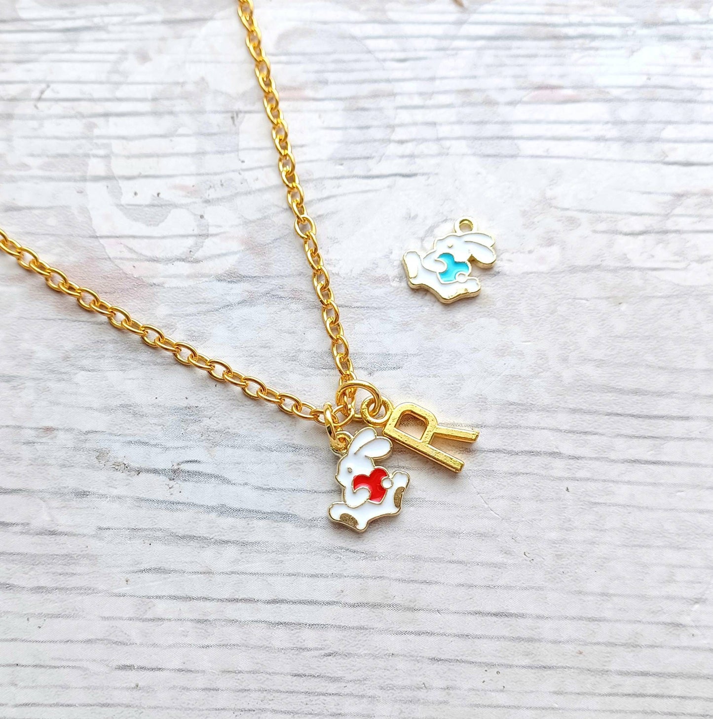Rabbit necklace, easter jewellery, bunny necklace, easter bunny gift, animal lover present, cute gifts for girls