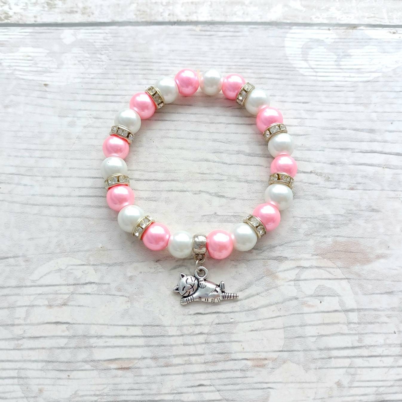 Cat bracelet, feline jewellery, furry animal lover, crazy cat lady gift, present for fur baby mum