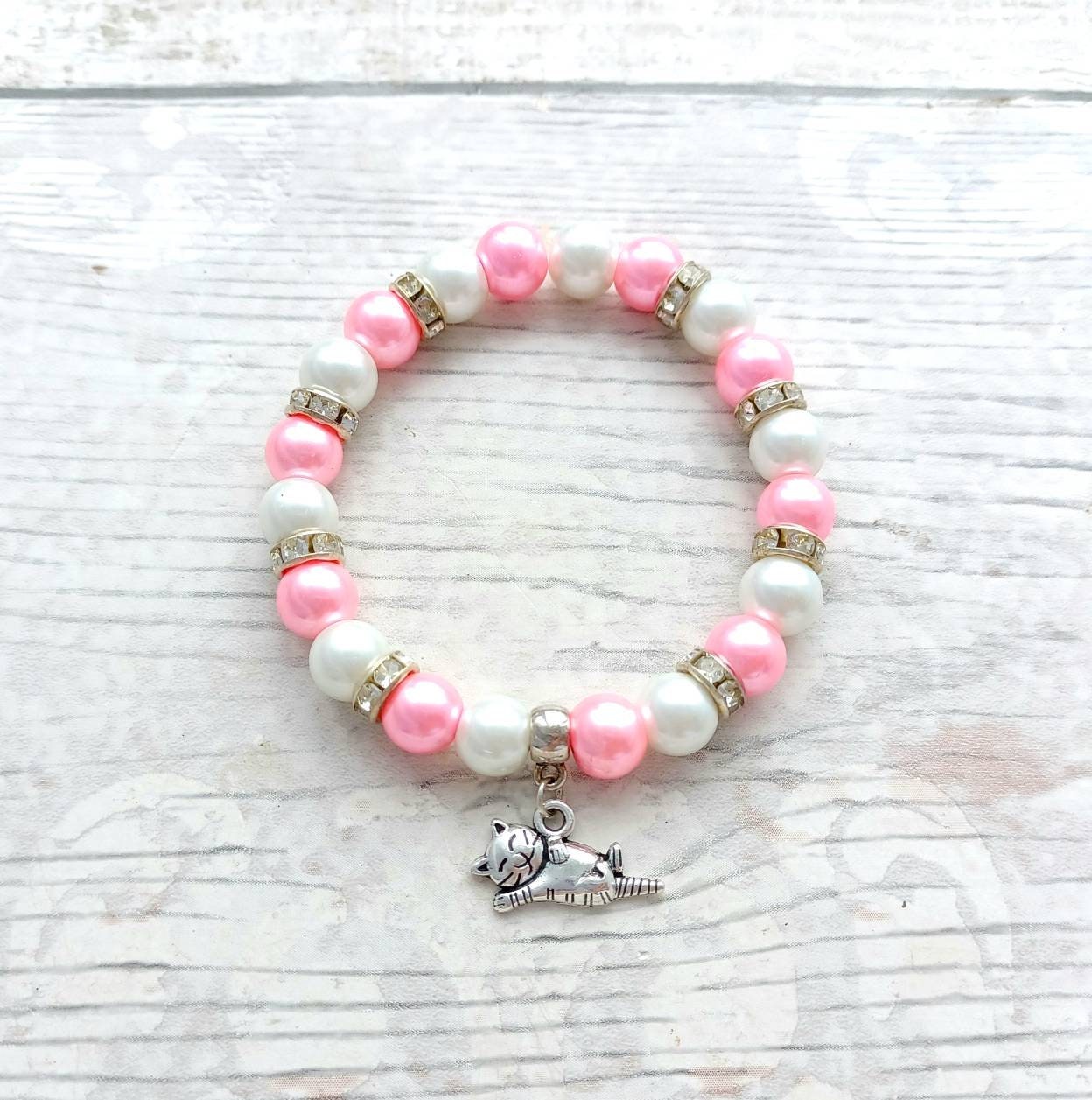 Cat bracelet, feline jewellery, furry animal lover, crazy cat lady gift, present for fur baby mum