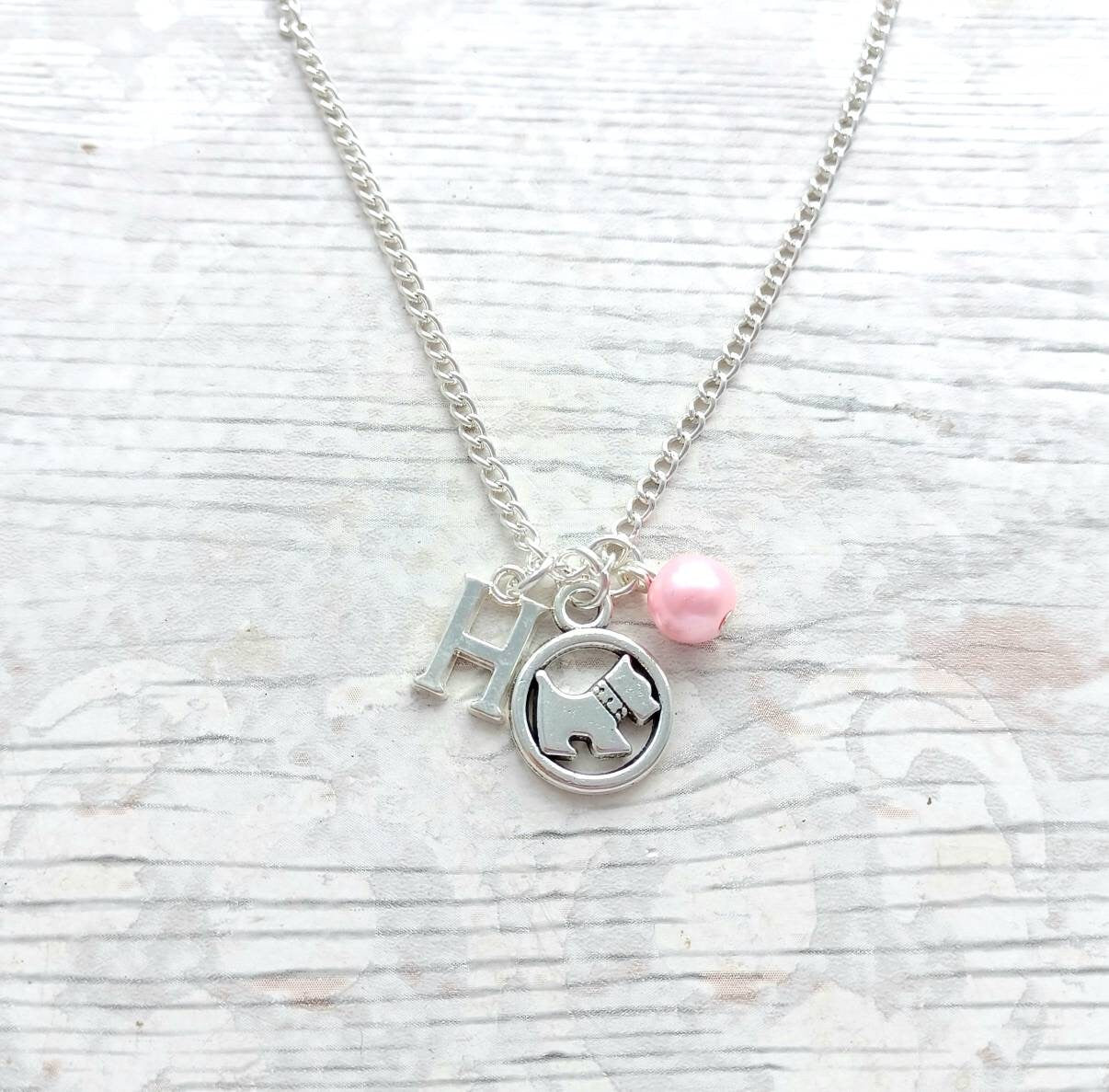 Scottish terrier necklace, scottie dog jewellery, doggy mum gift, furry animal lover present