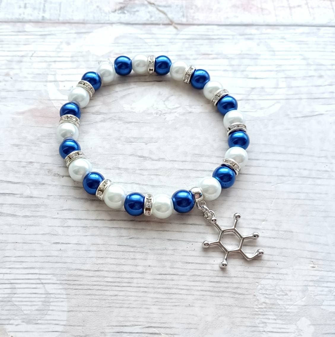 Glucose molecule bracelet, sugar bracelet, Type 1 diabetes awareness jewellery, science present, geeky gift for scientist, diaversary gift