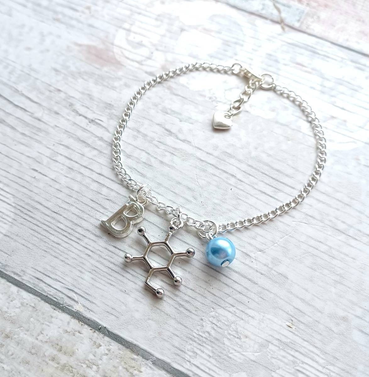 Glucose molecule bracelet, sugar bracelet, Type 1 diabetes awareness jewellery, science present, geeky gift for scientist, diaversary gift