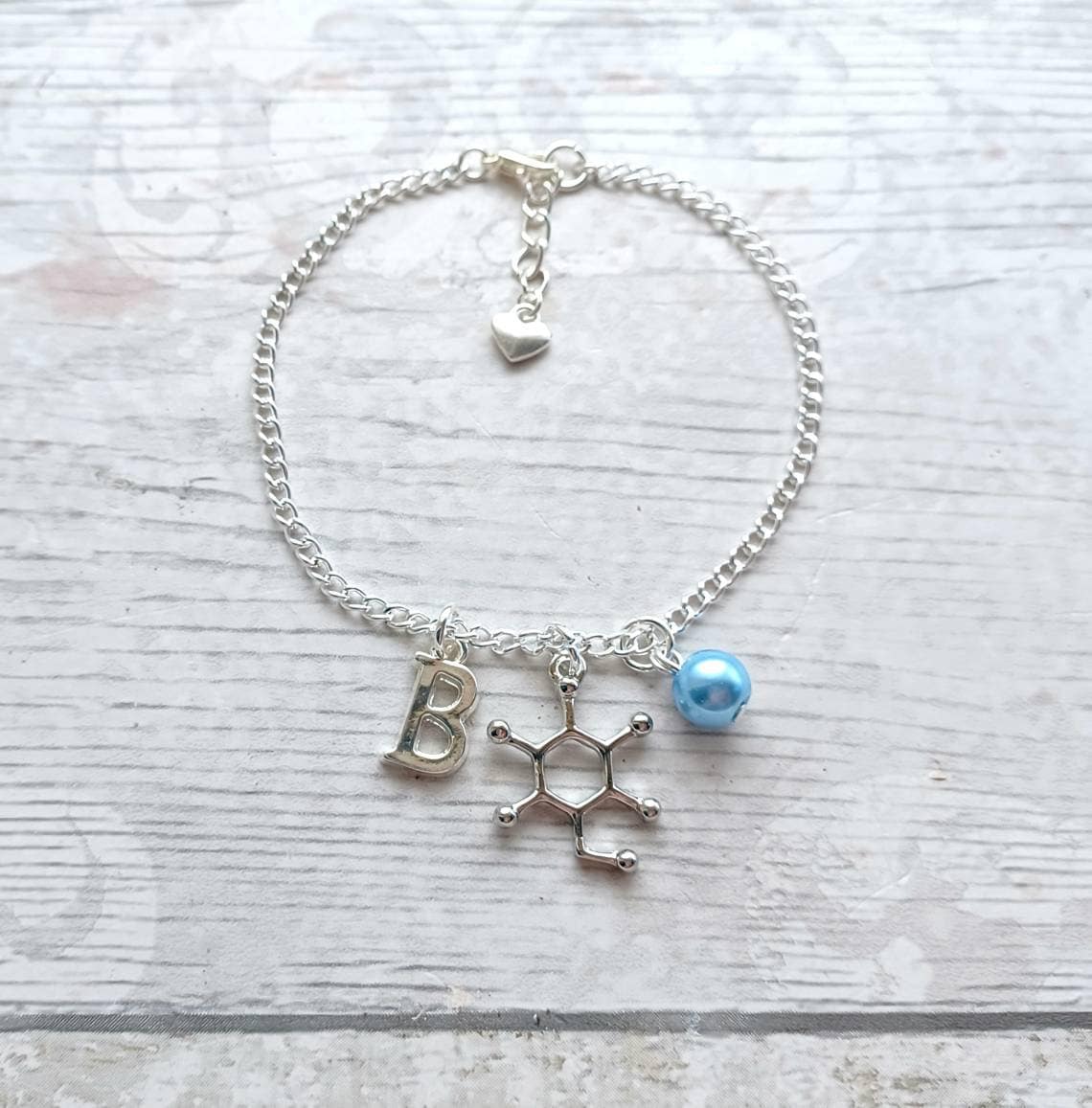 Glucose molecule bracelet, sugar bracelet, Type 1 diabetes awareness jewellery, science present, geeky gift for scientist, diaversary gift