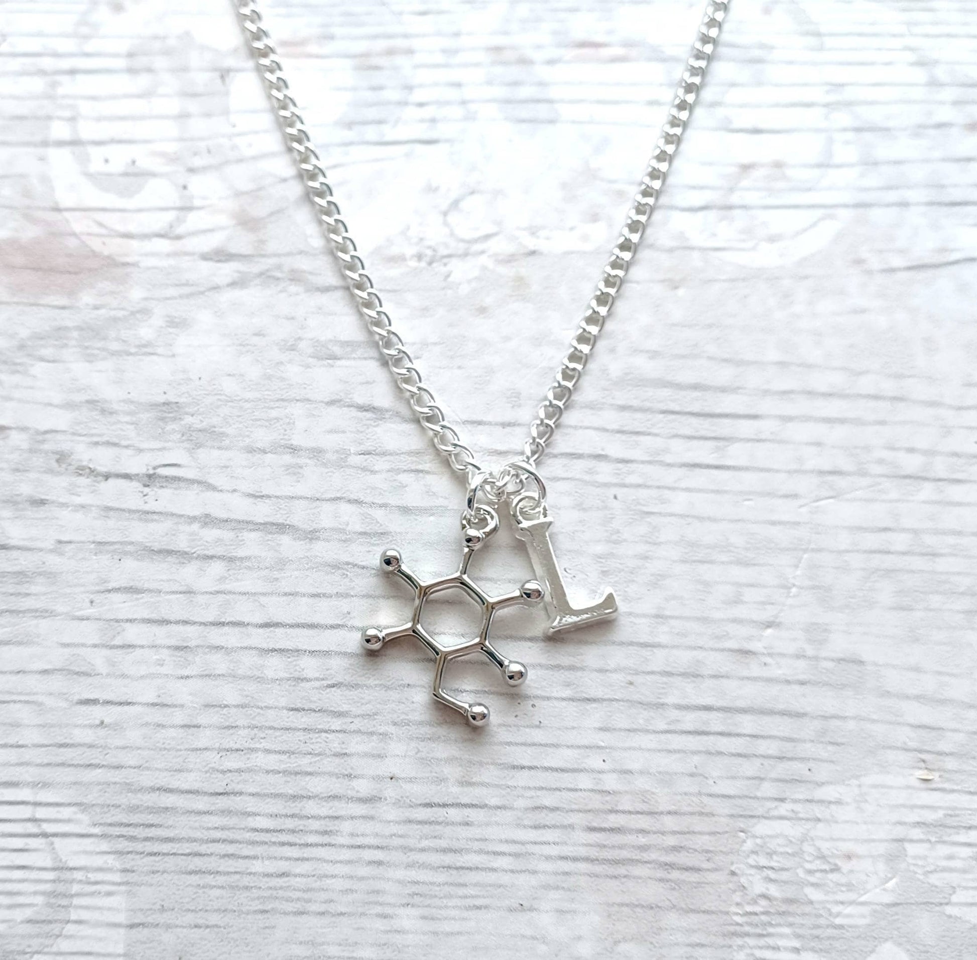 Glucose molecule necklace, sugar necklace, Type 1 diabetes awareness jewellery, science present, geeky gift for scientist, diaversary gift
