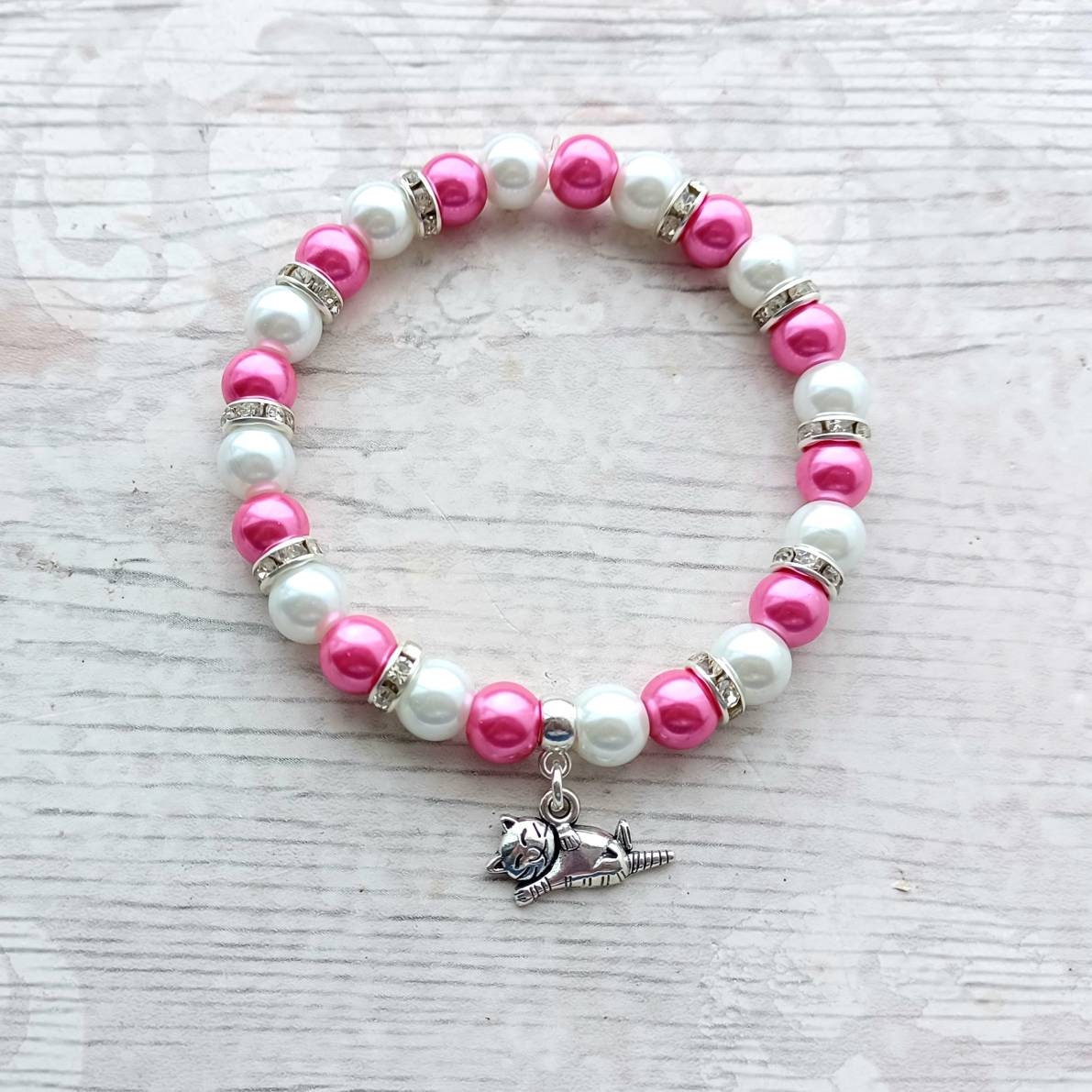 Cat bracelet, feline jewellery, furry animal lover, crazy cat lady gift, present for fur baby mum
