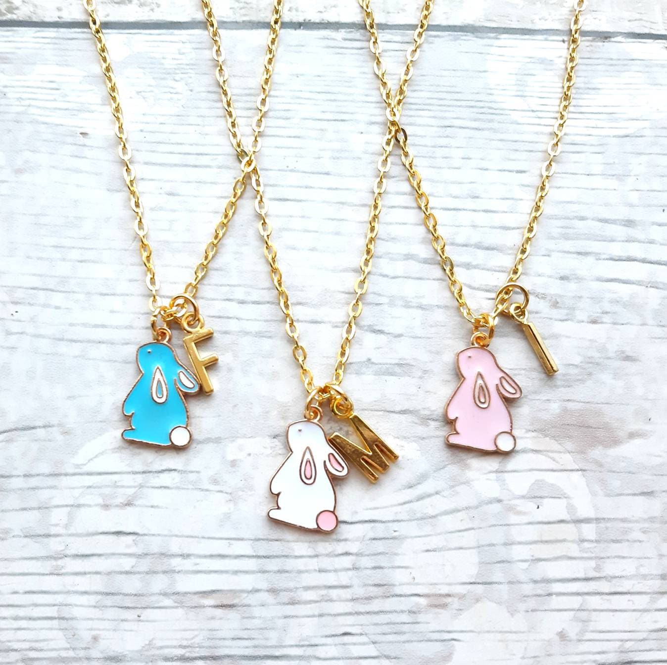Rabbit necklace, easter jewellery, bunny necklace, easter bunny gift, animal lover present, cute gifts for girls