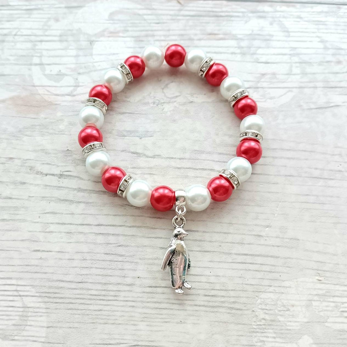 penguin bracelet, penguin jewellery, nautical jewelry, ocean lover gift, animal fan present, gifts for girl
