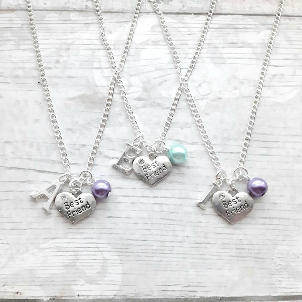 Best friend necklace, initial necklace, bff jewellery, gift for sister, friendship present, friendship jewelry, partners in crime