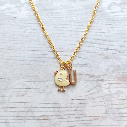 Chick necklace, easter jewellery, chicken necklace, easter duckling gift, animal lover present, cute gifts for girls