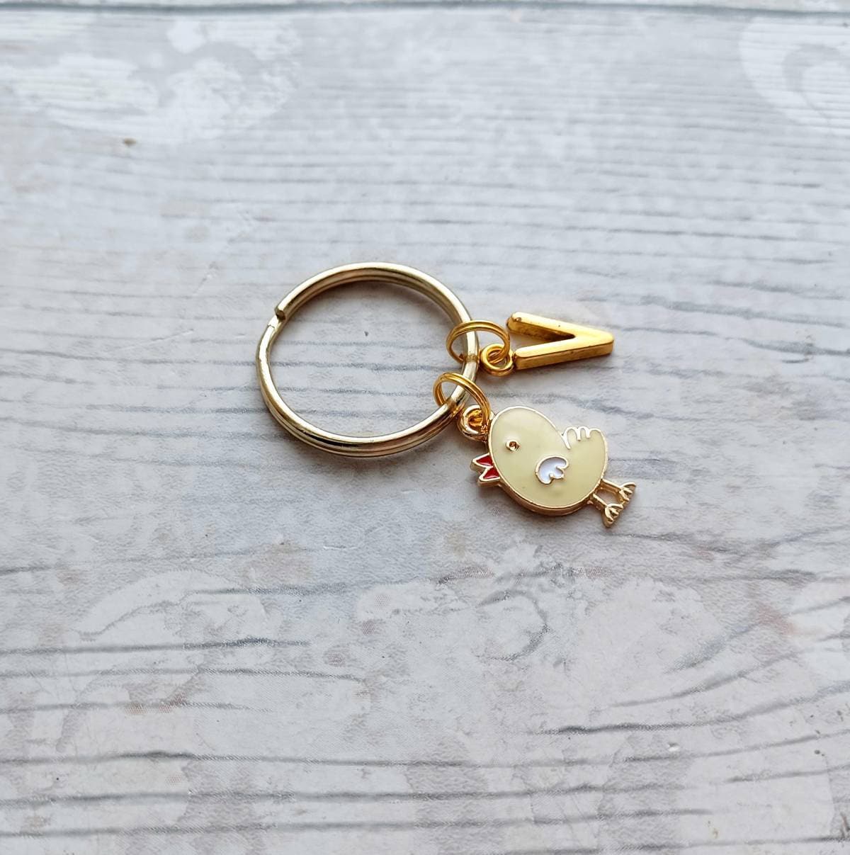 Chick keyring, duckling keychain, easter spring accessory, easter chick gift, animal lover present, cute gifts for girls