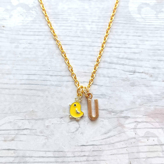 Chick necklace, easter jewellery, chicken necklace, easter duckling gift, animal lover present, cute gifts for girls