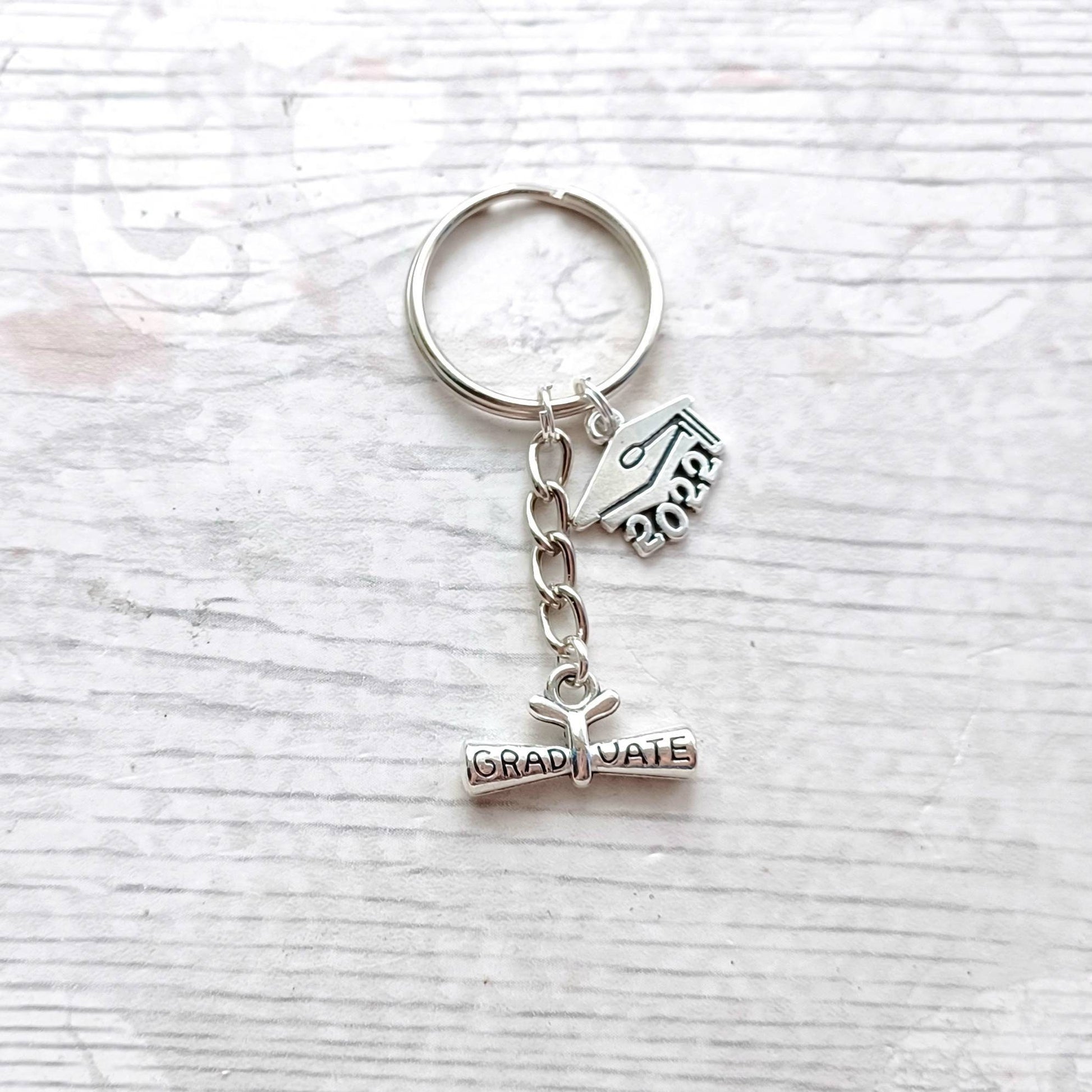 Graduation keyring, graduate keychain, scroll keyring, 2023 cap bagcharm, leavers present, gift for graduate, class of 2023