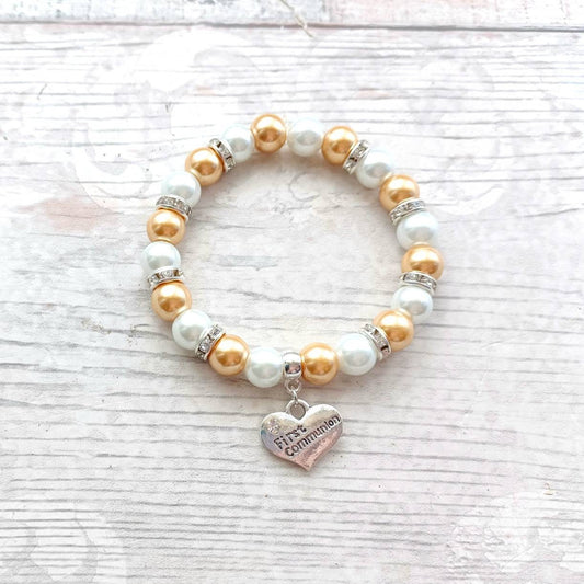 First communion bracelet, holy communion jewellery, religious catholic gift, present for kids