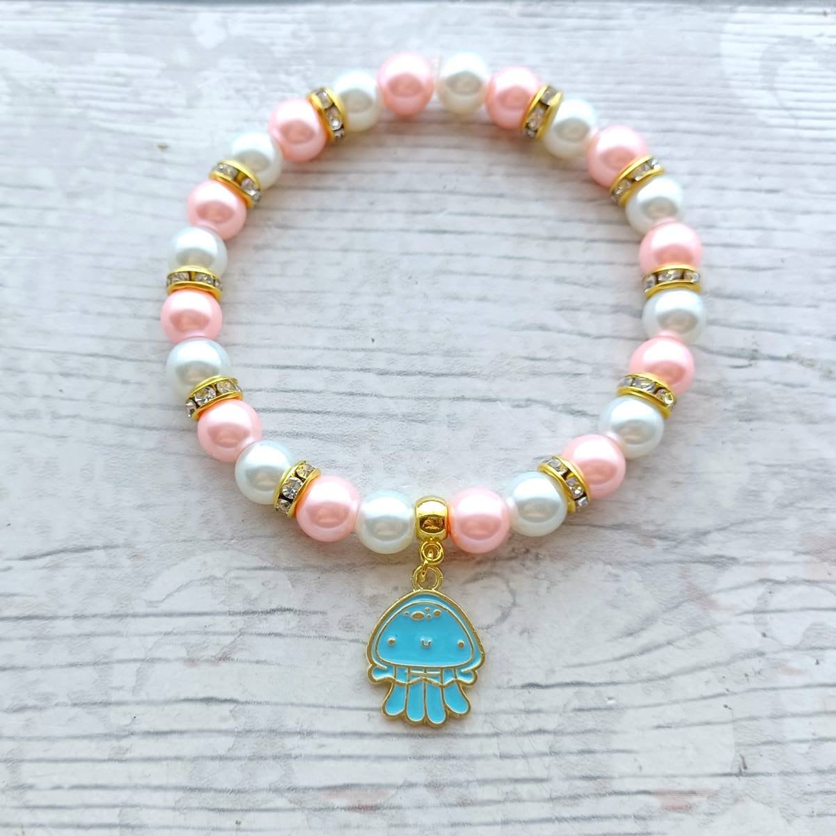 Jellyfish bracelet, ocean jewellery, nautical present, gift for diver, under the sea, animal lover, beach bracelet