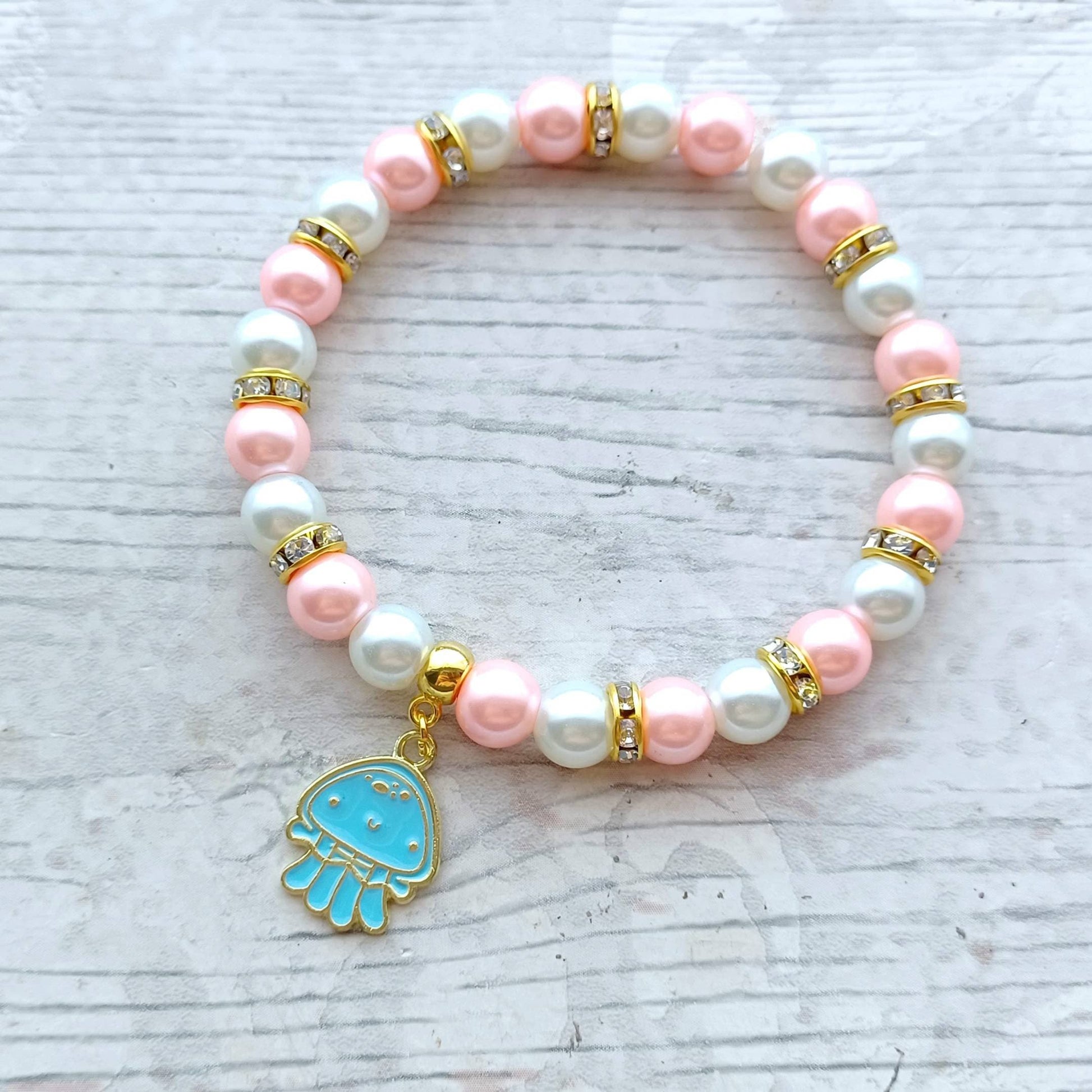 Jellyfish bracelet, ocean jewellery, nautical present, gift for diver, under the sea, animal lover, beach bracelet