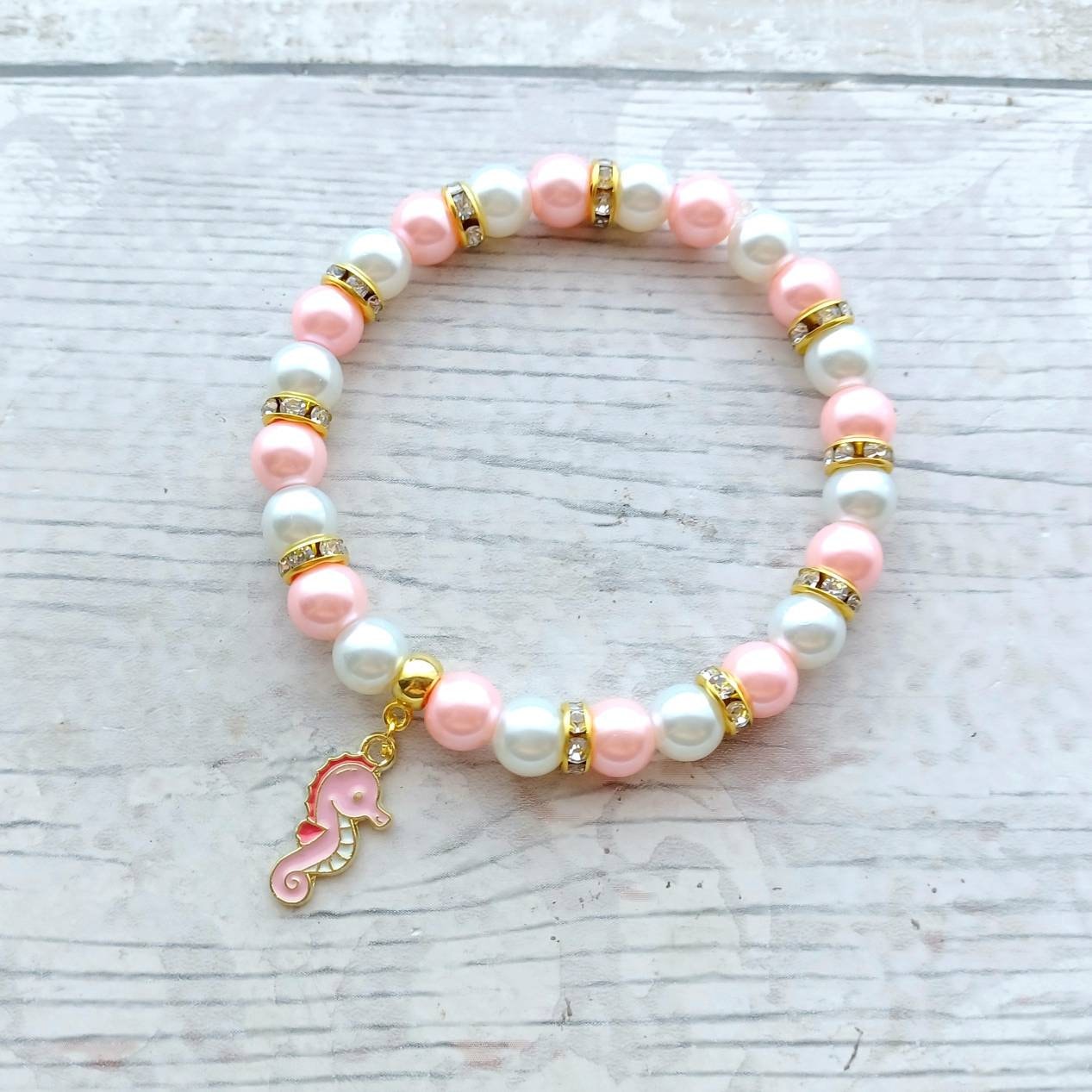 Seahorse bracelet, ocean jewellery, nautical present, gift for diver, under the sea, animal lover, beach bracelet