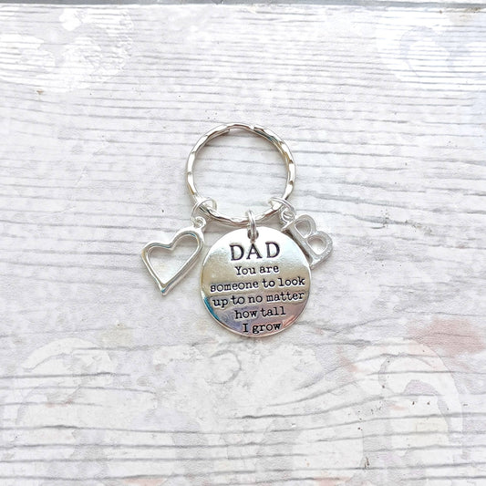 Dad keyring, personalised initial keychain, memorial present, daddy keyring, gift for fathers day, superhero keyring