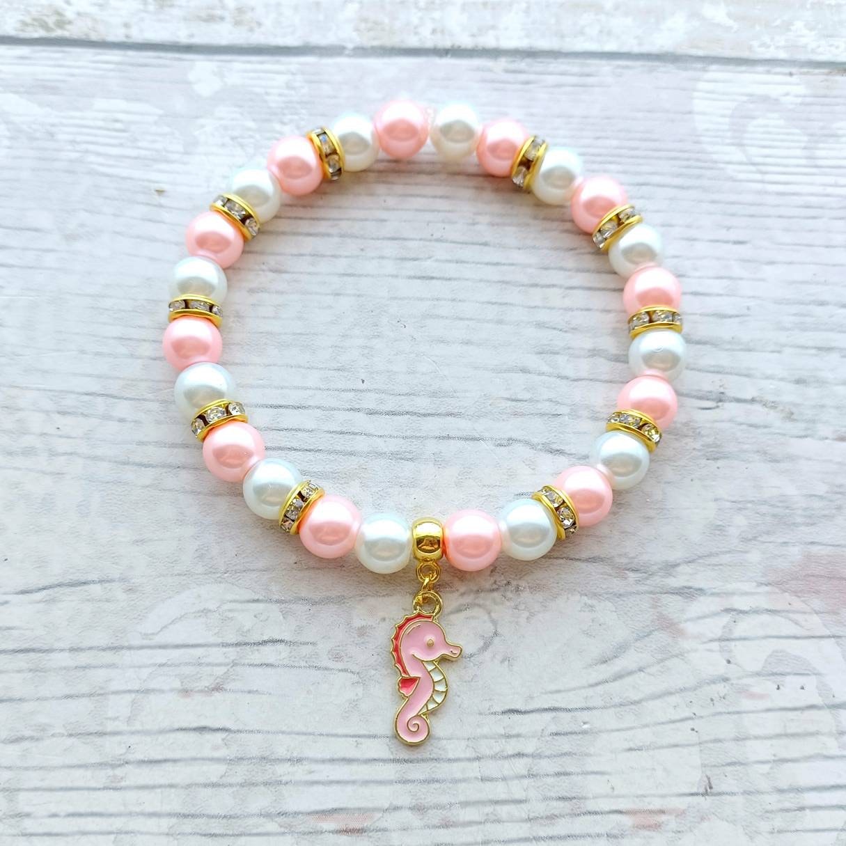Seahorse bracelet, ocean jewellery, nautical present, gift for diver, under the sea, animal lover, beach bracelet