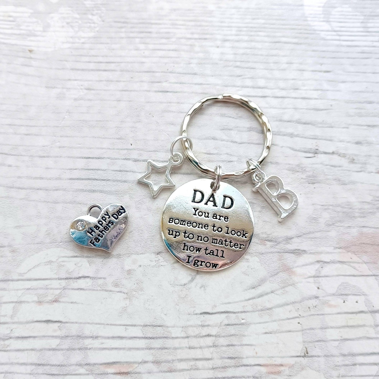 Dad keyring, personalised initial keychain, memorial present, daddy keyring, gift for fathers day, superhero keyring