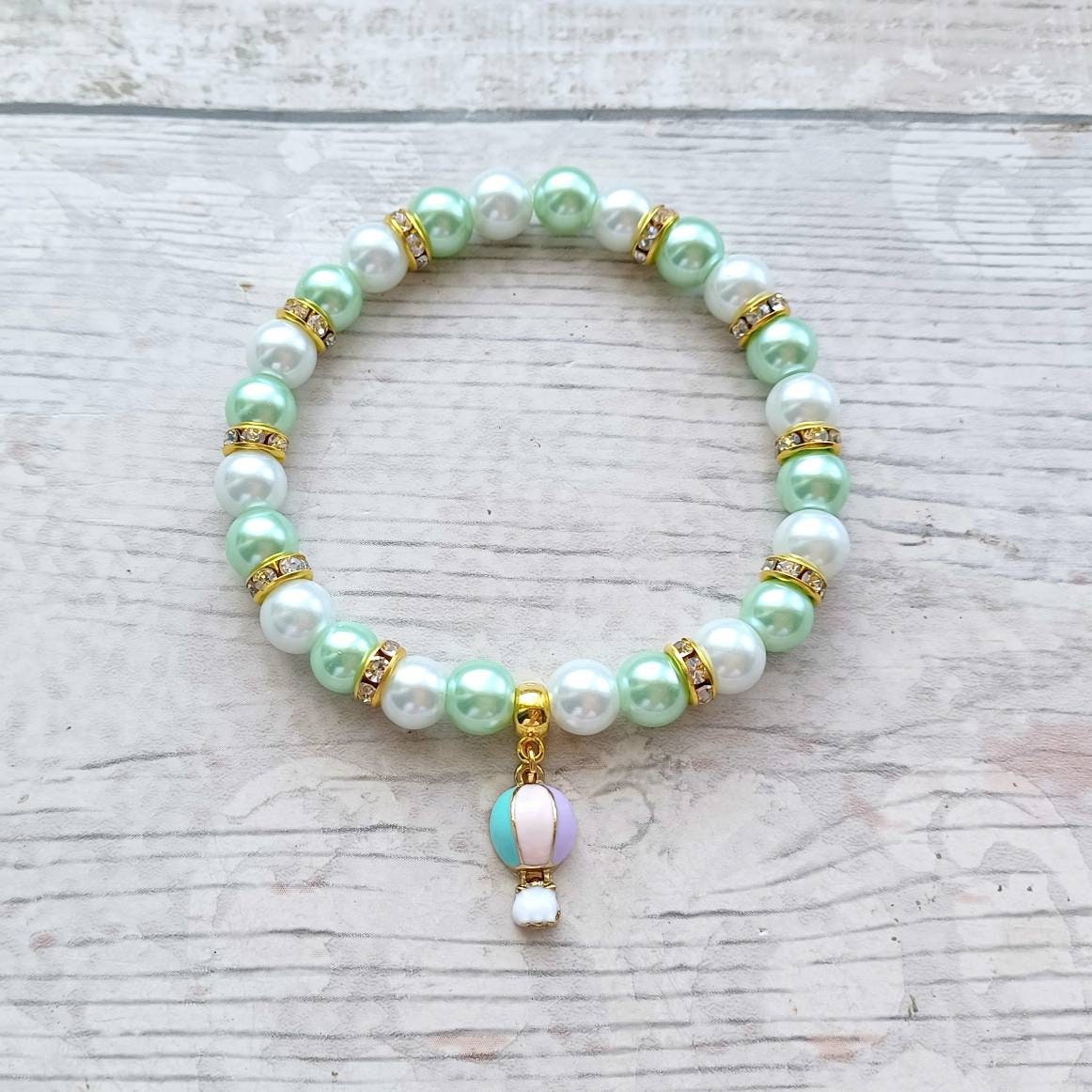 Hot air balloon bracelet, adventurer jewellery, travelling gift, transport jewelry