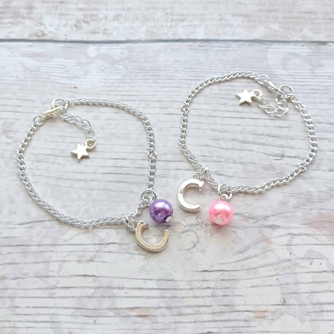initial bracelet, personalised letter jewellery, flowergirl jewellery, bridesmaid gift, thankyou jewelry, bridal jewelry, maid of honor gift