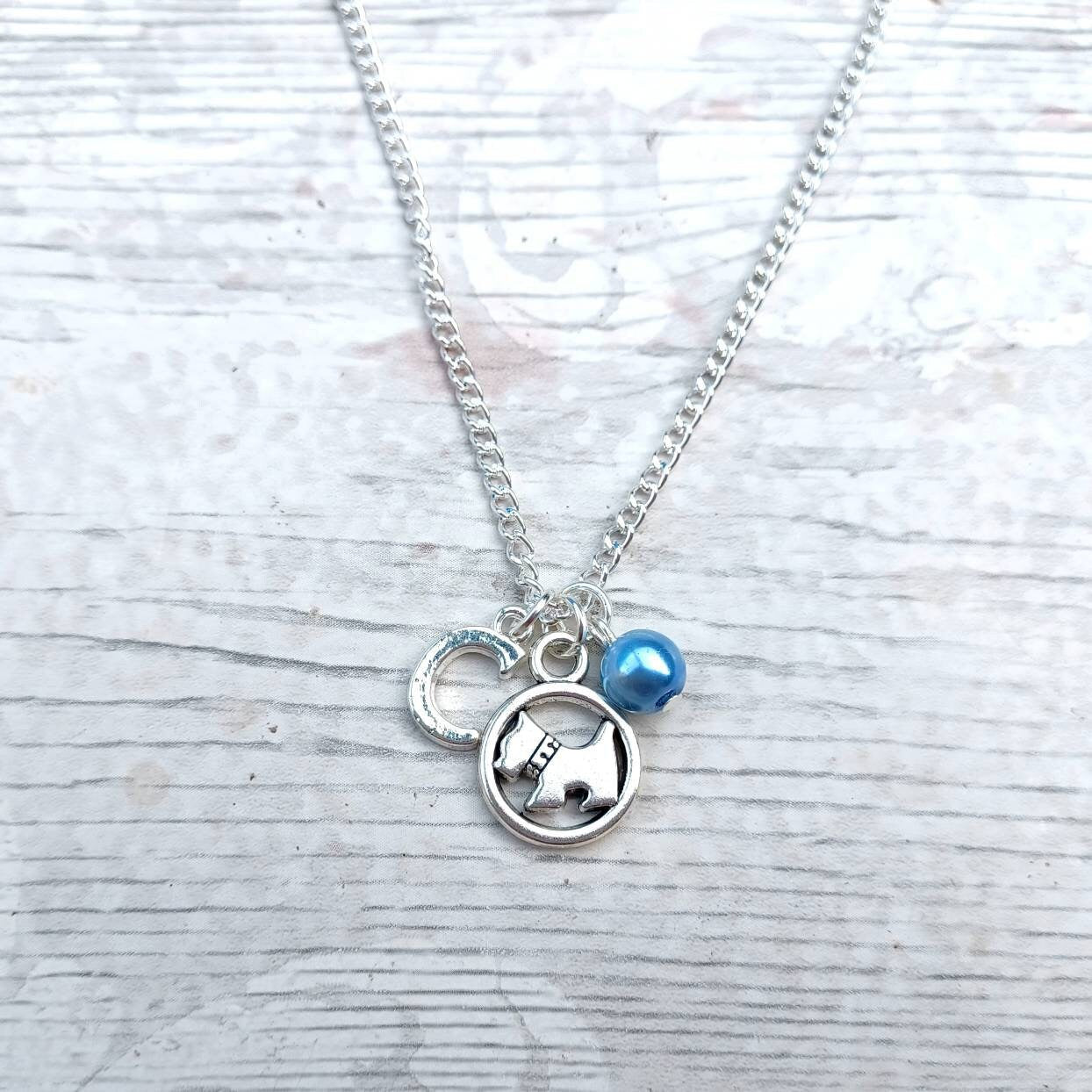 Scottish terrier necklace, scottie dog jewellery, doggy mum gift, furry animal lover present