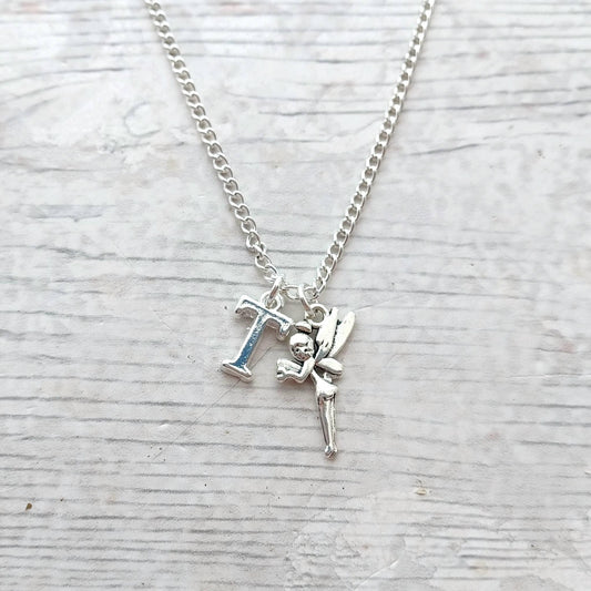 Fairy necklace, personalised initial jewellery, fairy tale present, pixie necklace, believe in magic, cute gifts for girls