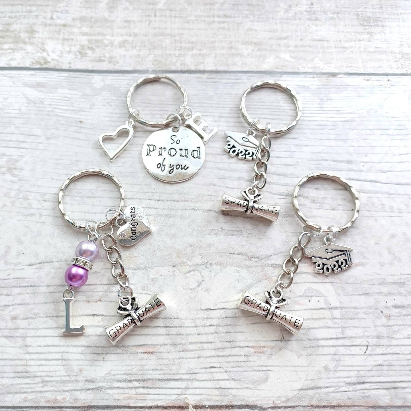 Graduation keyring, graduate keychain, scroll keyring, 2023 cap bagcharm, leavers present, gift for graduate, class of 2023