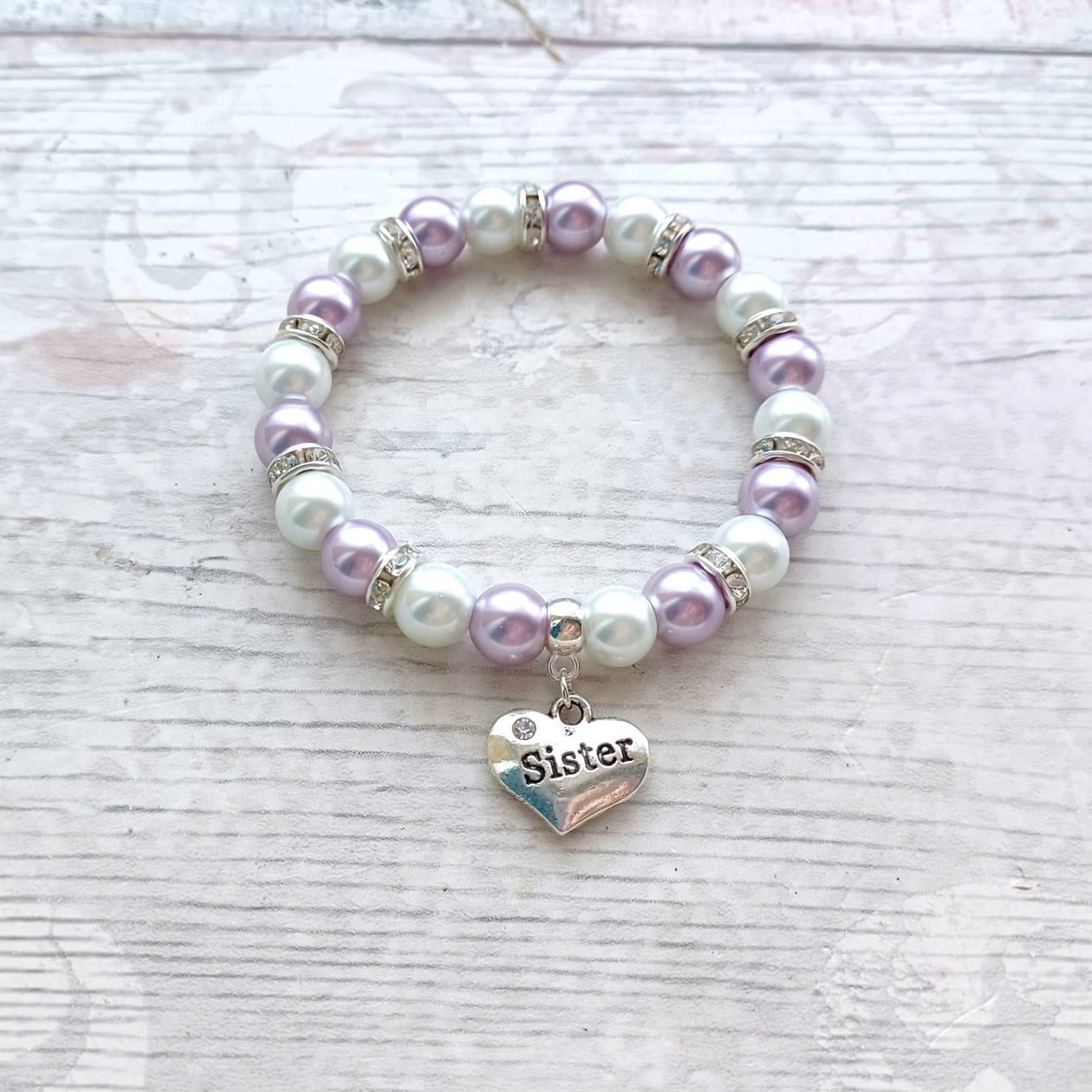 Sister bracelet, big sister jewellery, partners in crime, little sister gift, new baby present