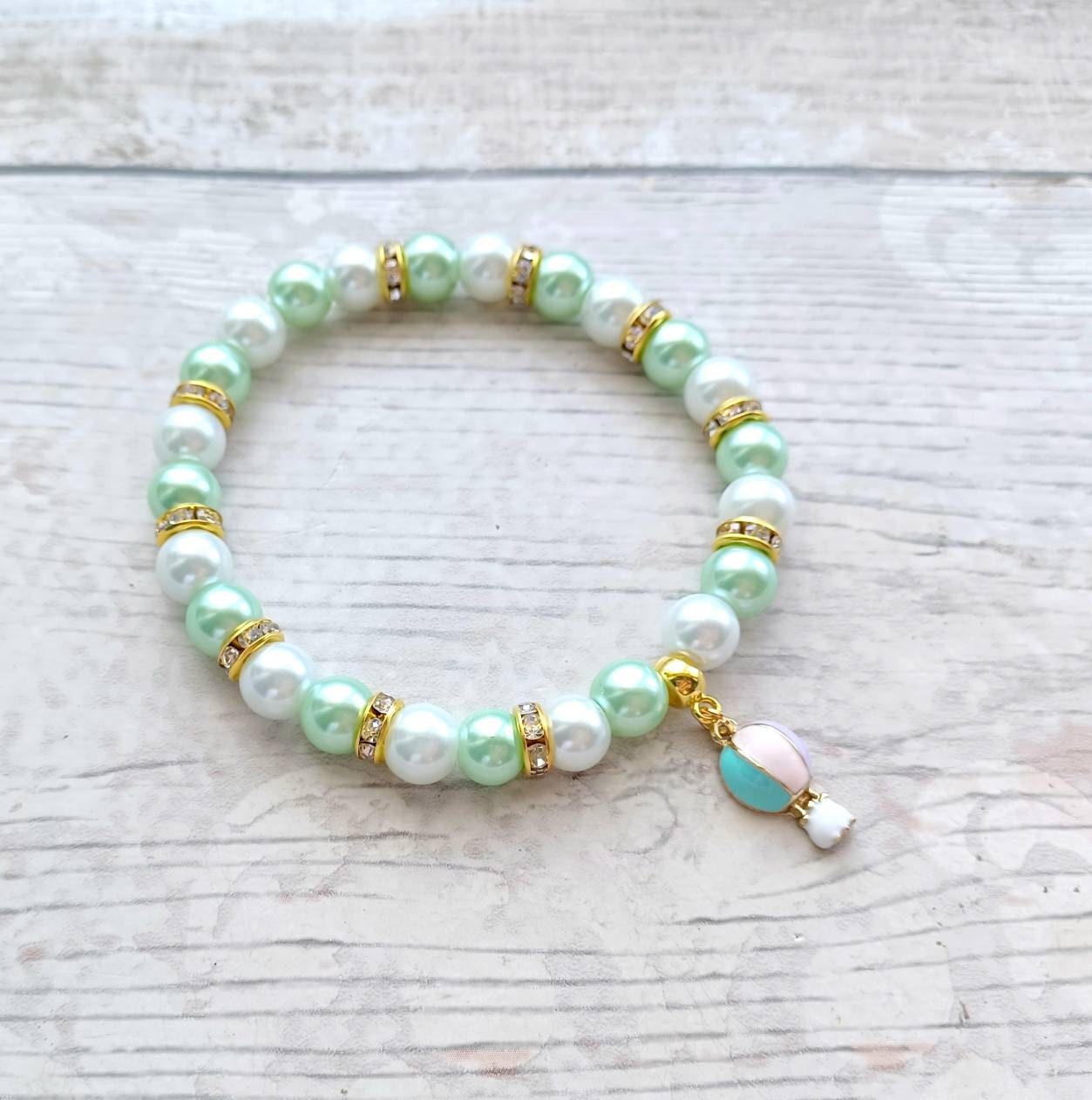 Hot air balloon bracelet, adventurer jewellery, travelling gift, transport jewelry
