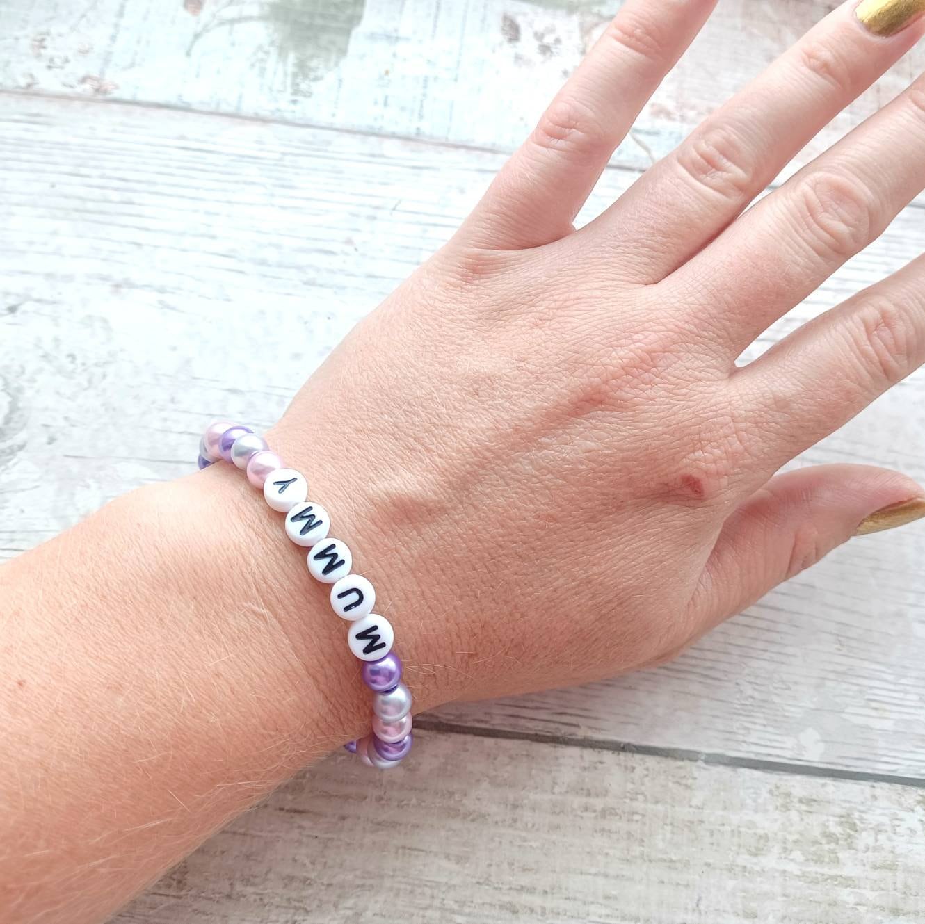 name bracelet, personalised kids jewellery, wedding jewelry, thankyou present, flowergirl bracelet, gifts for girls