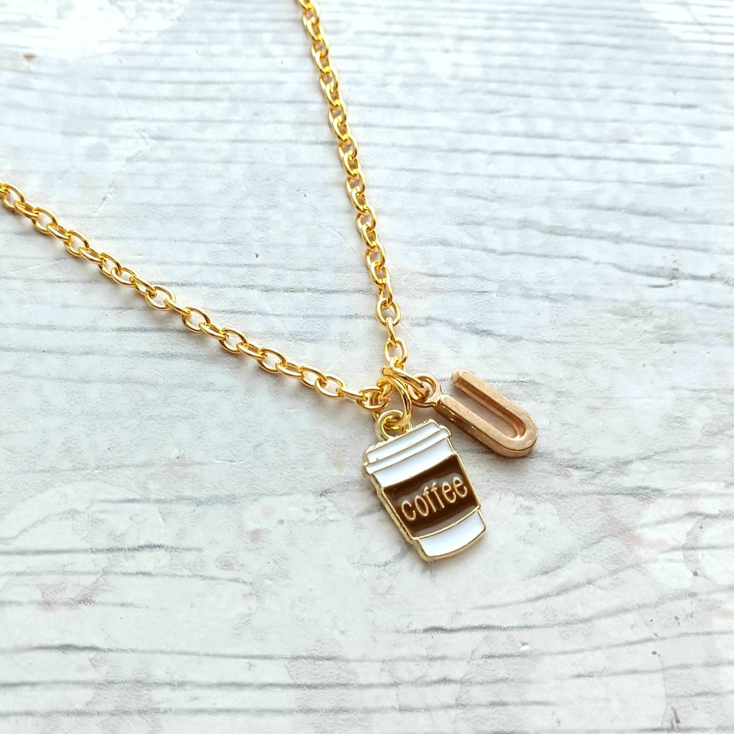 Coffee necklace, morning person gift, caffeine addict, gift for friend, coffee lover present, cappuccino latte gift