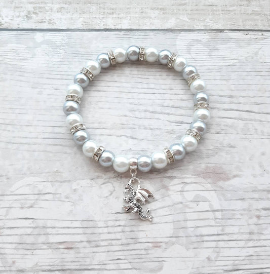 Dragon bracelet, mythical animal jewellery, beaded bracelet, viking jewellery, gifts for her, Boho present