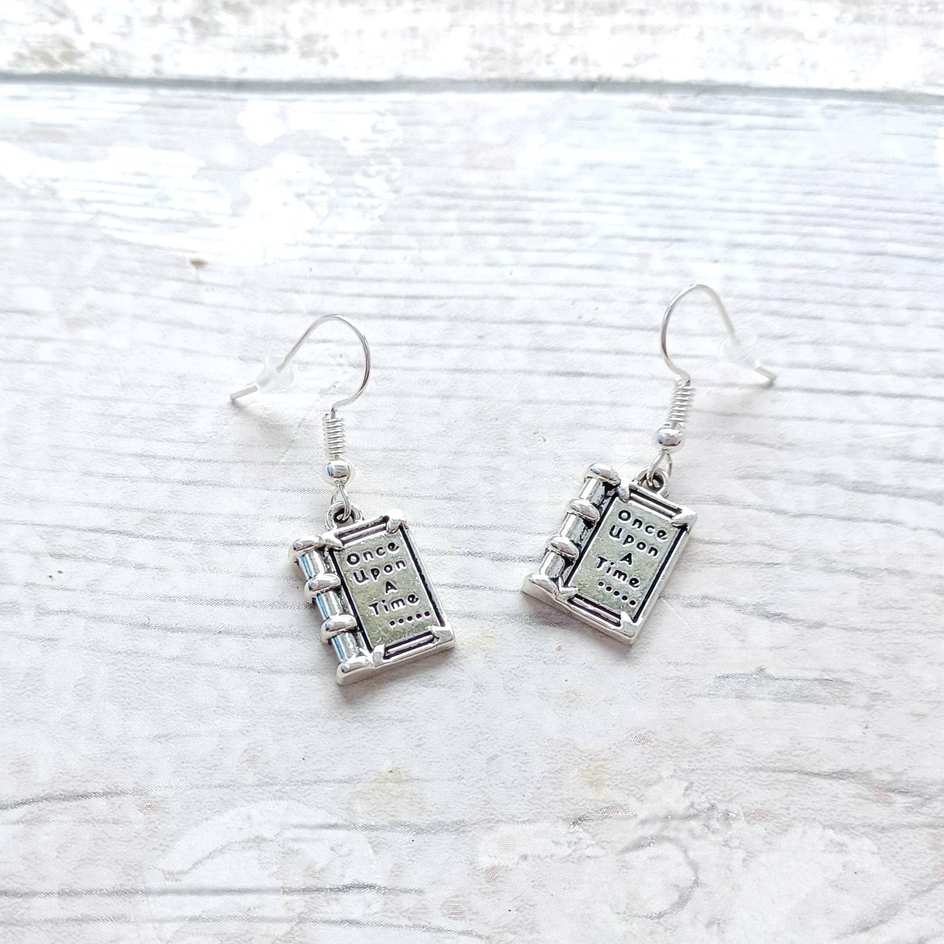 Once upon a time earrings, book lover gift, teacher appreciation present, book jewellery, writer earrings, author gift