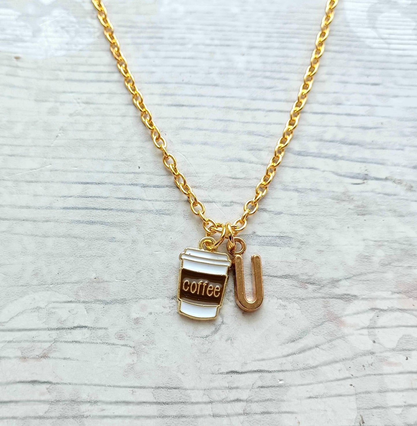 Coffee necklace, morning person gift, caffeine addict, gift for friend, coffee lover present, cappuccino latte gift