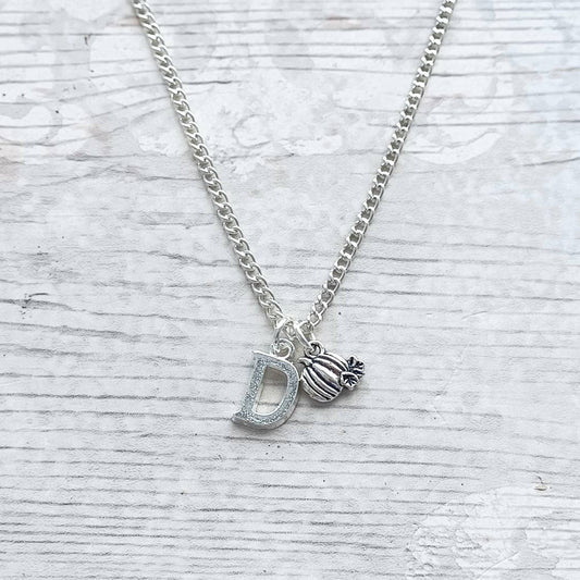 Pumpkin necklace, fall jewelry, autumn accessory, halloween necklace, gothic jewellery, kids jewelry, harvest necklace, personalised gift