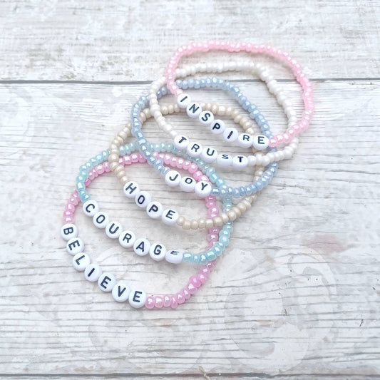 Inspirational quote bracelet, inspirational word jewellery, inspiration gift, personalised present, stocking filler, gifts for girls