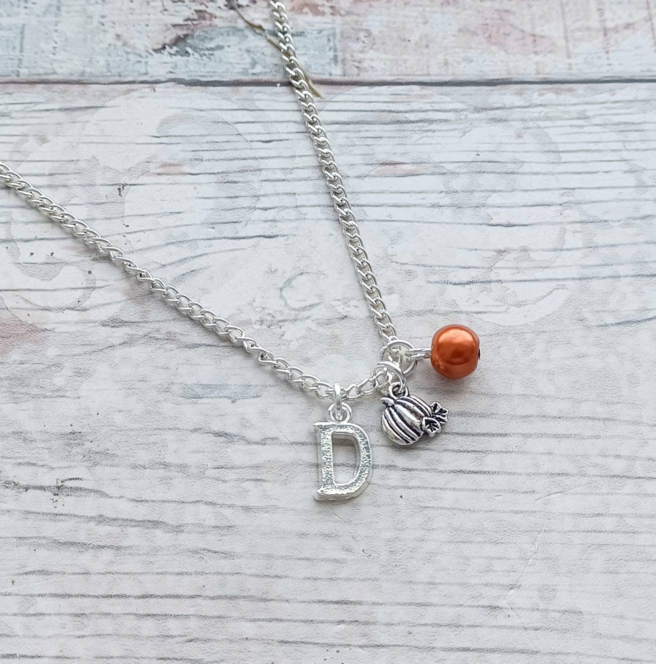 Pumpkin necklace, fall jewelry, autumn accessory, halloween necklace, gothic jewellery, kids jewelry, harvest necklace, personalised gift