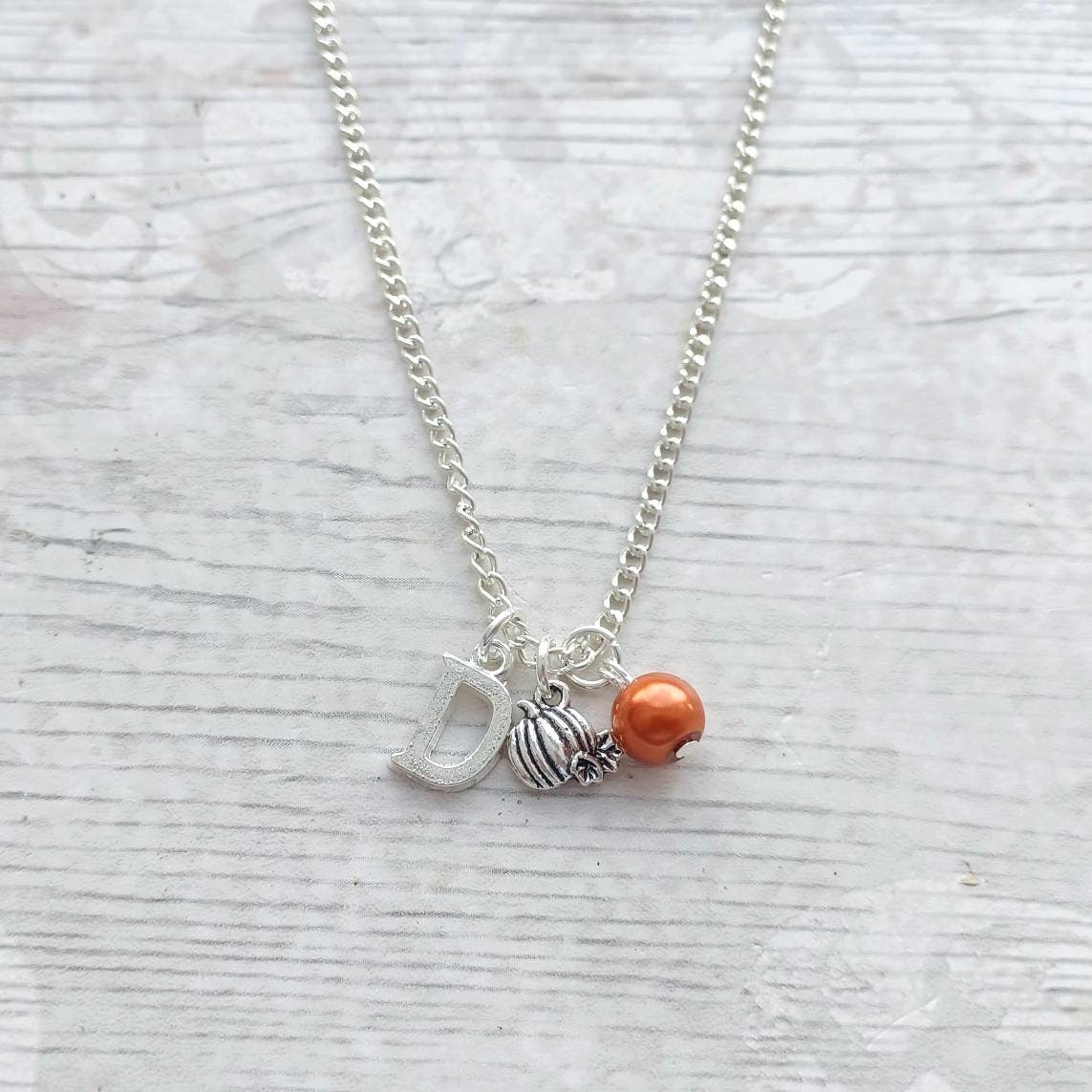 Pumpkin necklace, fall jewelry, autumn accessory, halloween necklace, gothic jewellery, kids jewelry, harvest necklace, personalised gift