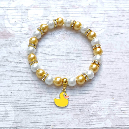 Duck bracelet, rubber duckie jewellery, bird lover gift, Cute quirky present, gifts for her