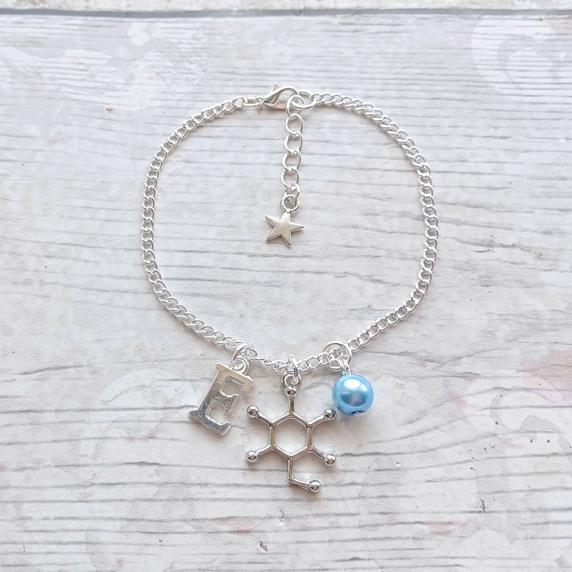 Glucose molecule bracelet, sugar bracelet, Type 1 diabetes awareness jewellery, science present, geeky gift for scientist, diaversary gift