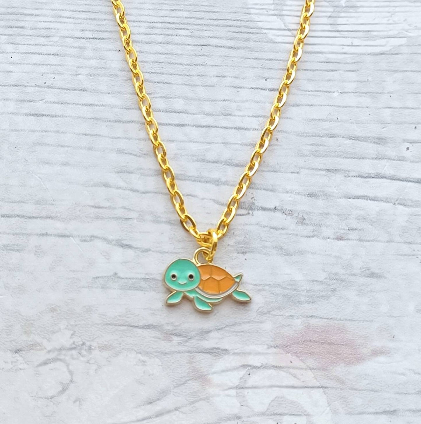 Turtle necklace, tortoise necklace, initial jewellery, personalized jewelry, cute farm animal gift, sealife lover, present for children