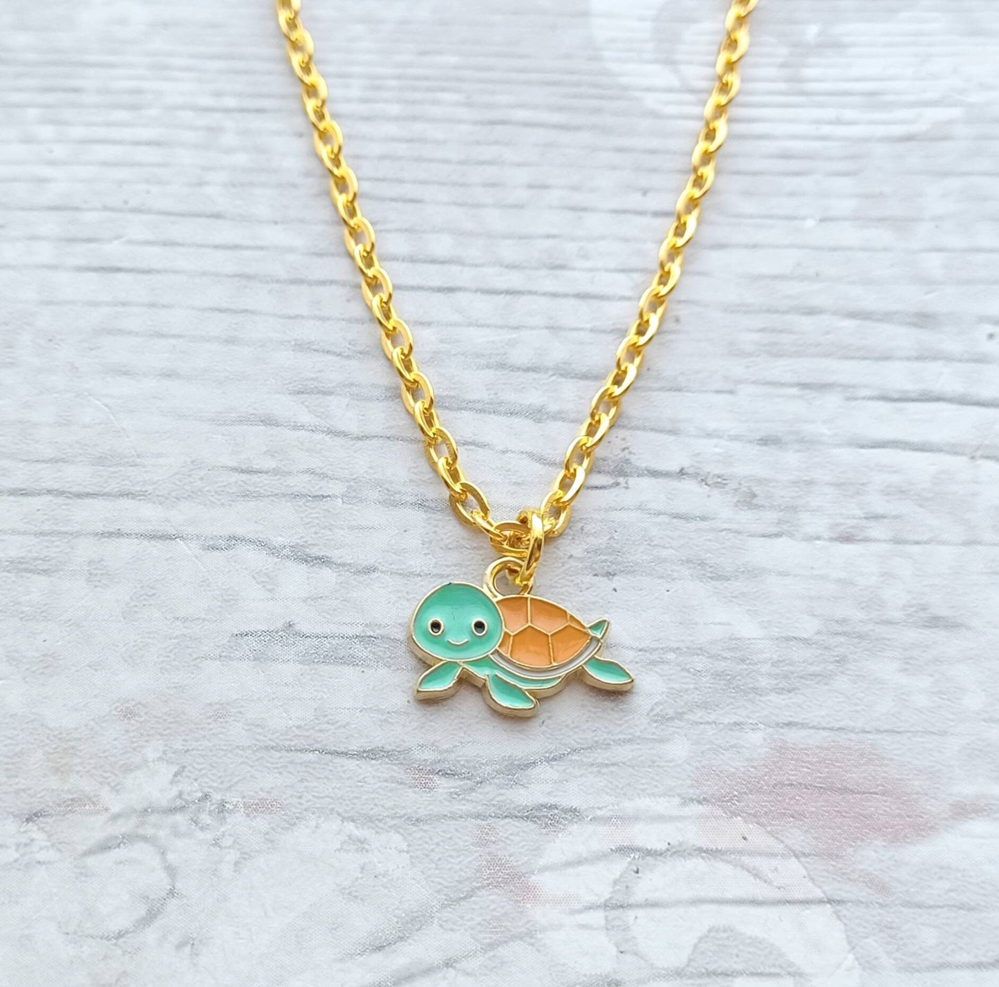 Turtle necklace, tortoise necklace, initial jewellery, personalized jewelry, cute farm animal gift, sealife lover, present for children