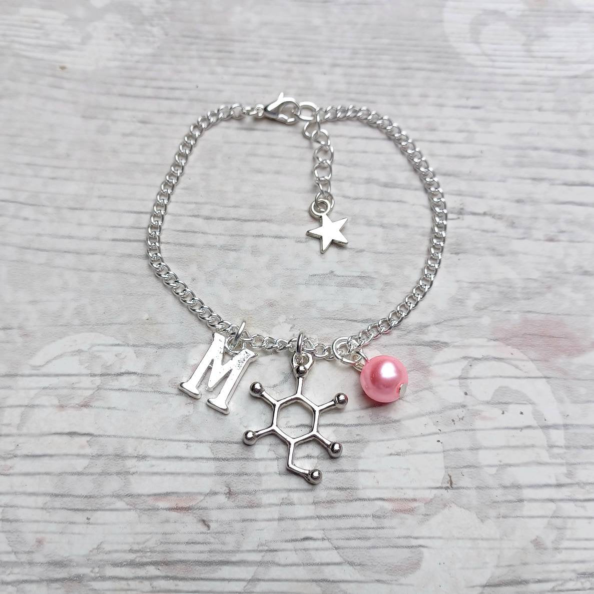 Glucose molecule bracelet, sugar bracelet, Type 1 diabetes awareness jewellery, science present, geeky gift for scientist, diaversary gift