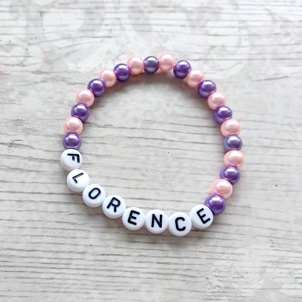 name bracelet, personalised kids jewellery, wedding jewelry, thankyou present, flowergirl bracelet, gifts for girls