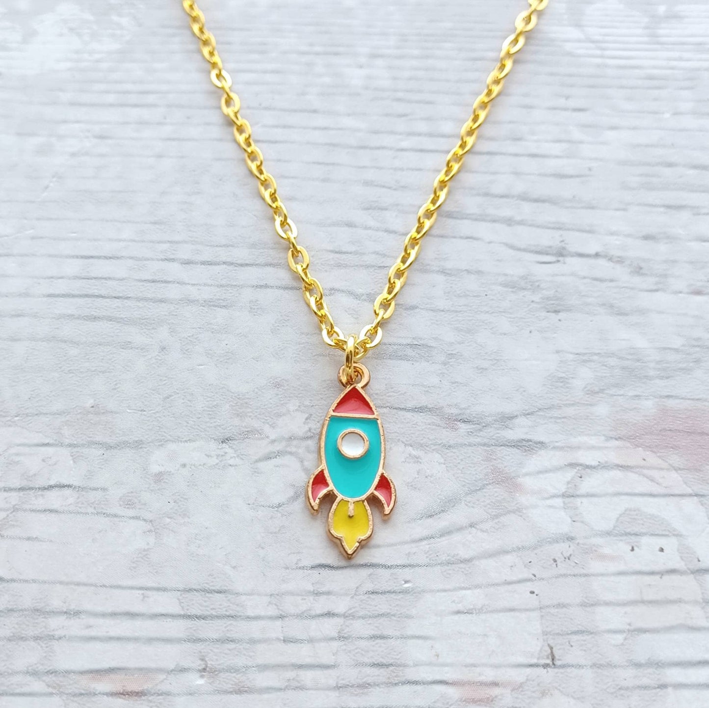 Spaceship necklace, rocket necklace, galaxy jewellery, sci-fi geek present, space nerd, space lover