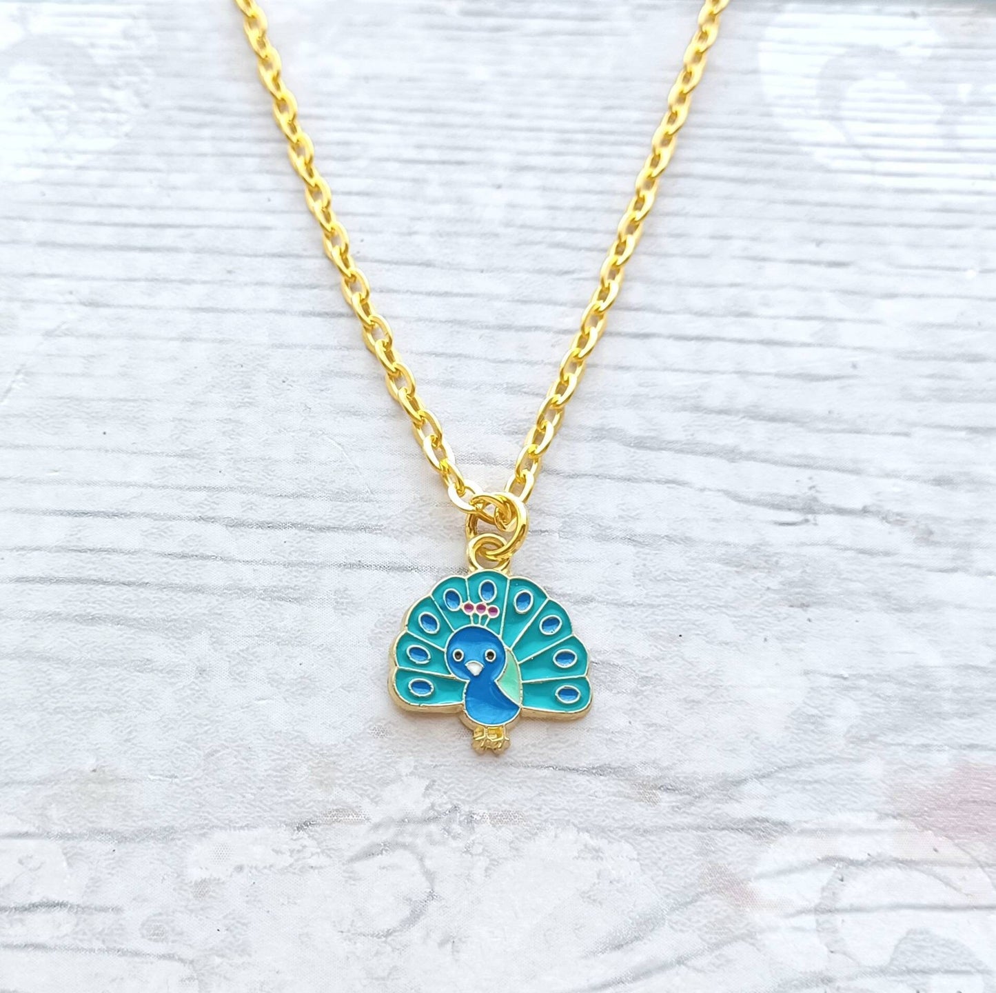Peacock necklace, initial jewellery, personalised jewelry, bird lover gift, peacock feather, quirky present