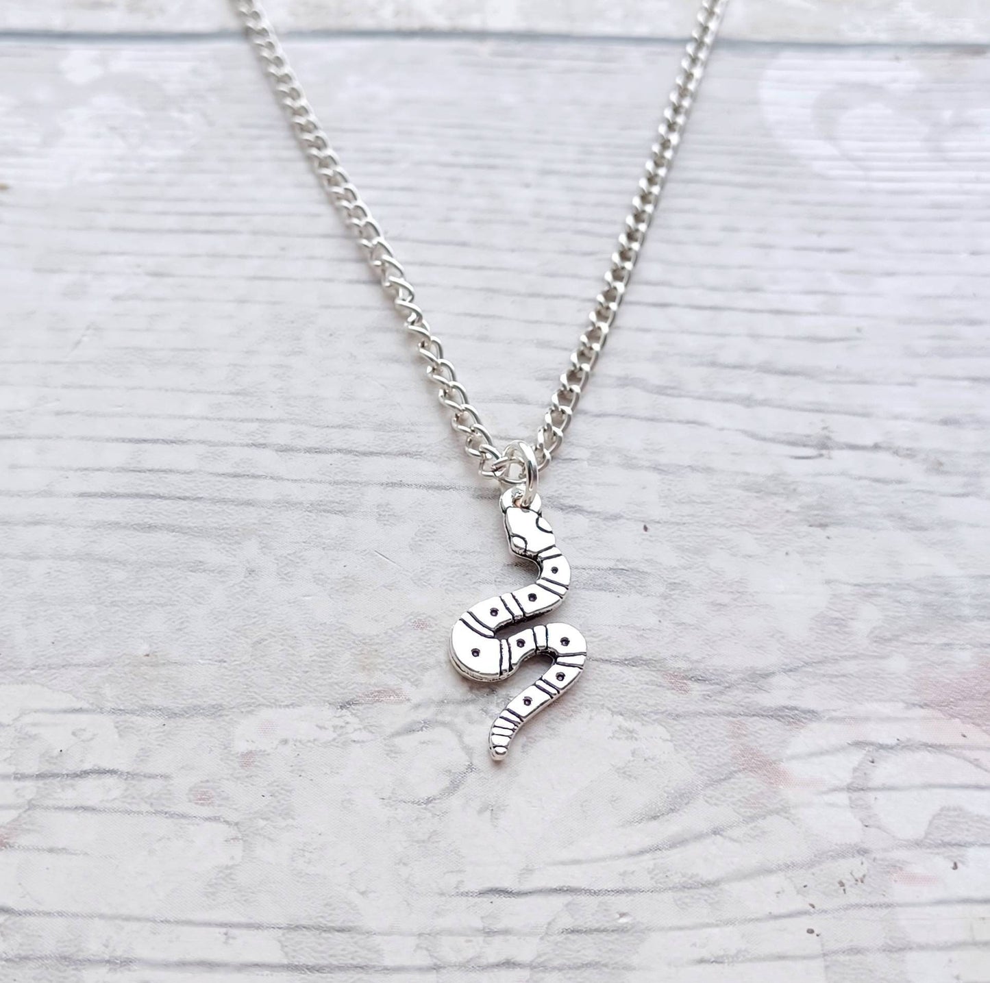 Snake necklace, serpent necklace, reptile jewellery, personalised initial necklace, pet jewelry, gifts for him