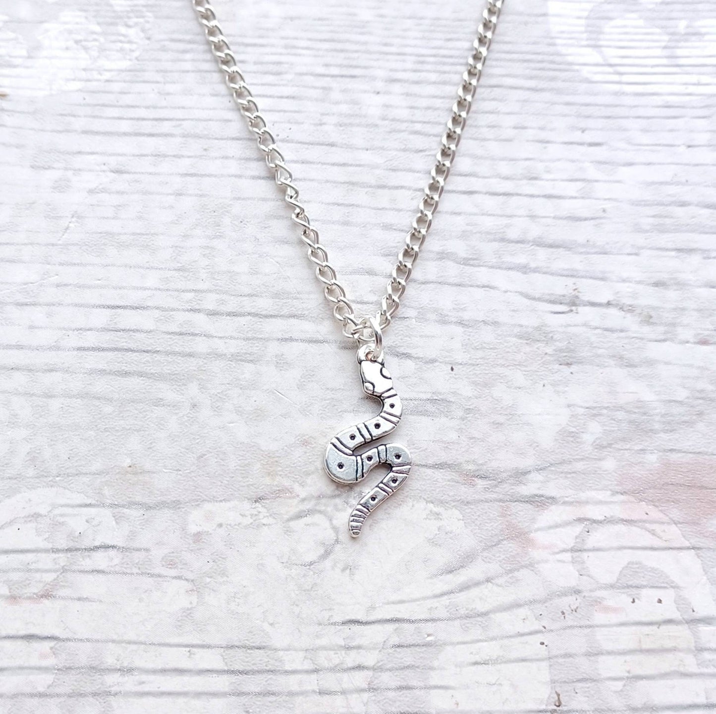 Snake necklace, serpent necklace, reptile jewellery, personalised initial necklace, pet jewelry, gifts for him