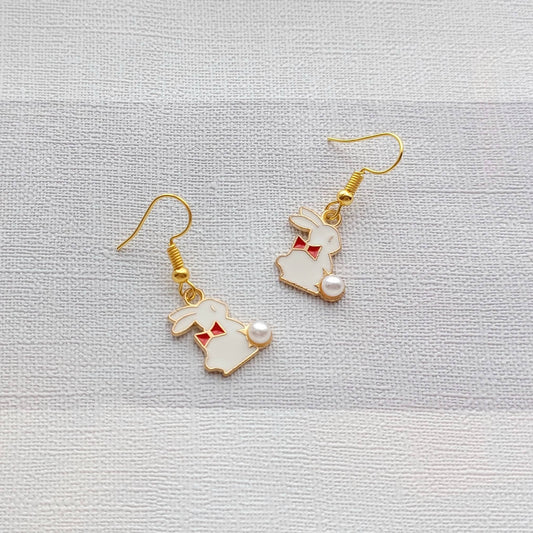 Rabbit earrings, bunny jewellery, easter jewelry, animal lover present, spring earrings, cute gift for girls, hare earrings